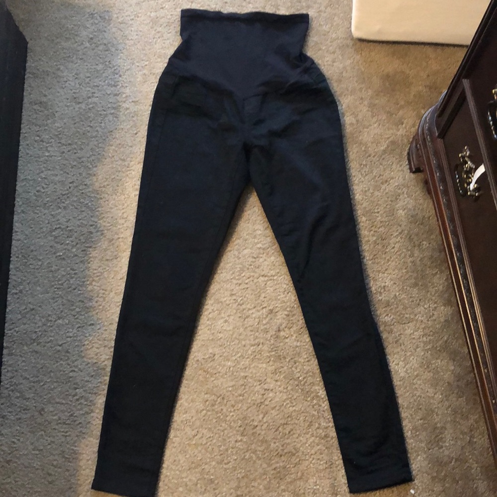 Maternity black jeans with belly band